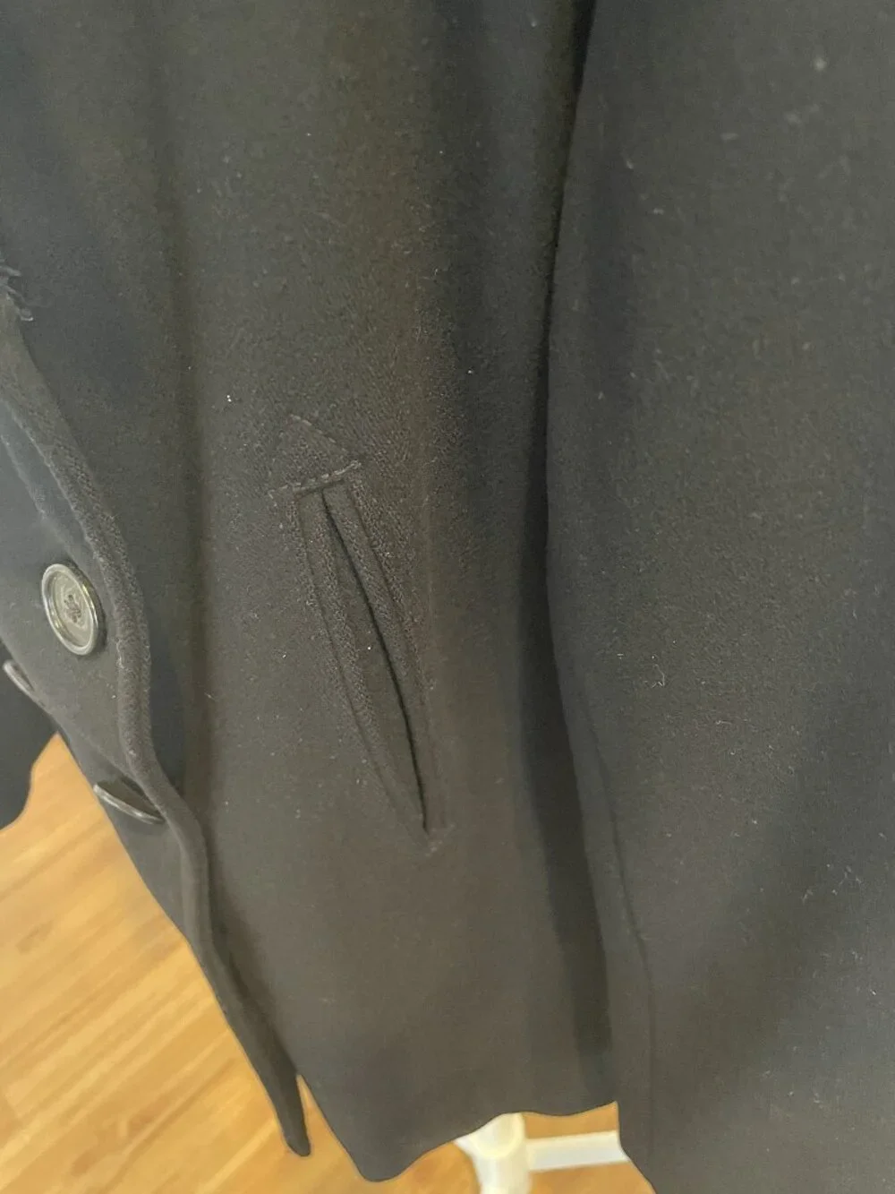 J Crew Black Women's Wool Pea Coat Size Large